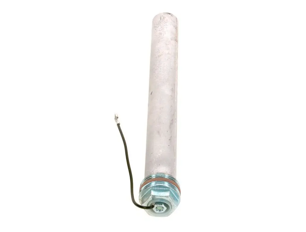 Metallstange mit einem Anschlusskabel, gekennzeichnet mit einem Adapter, hergestellt von Bosch. Geeignet für Anwendungen, die eine elektrische Verbindung erfordern.